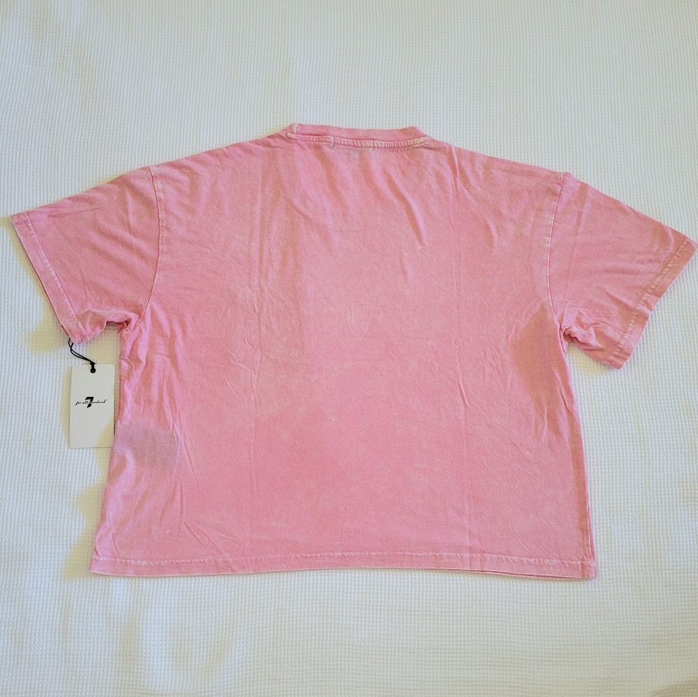 7 For All Mankind Pink💗 Stonewashed Tee - NWT - Picture 2 of 12